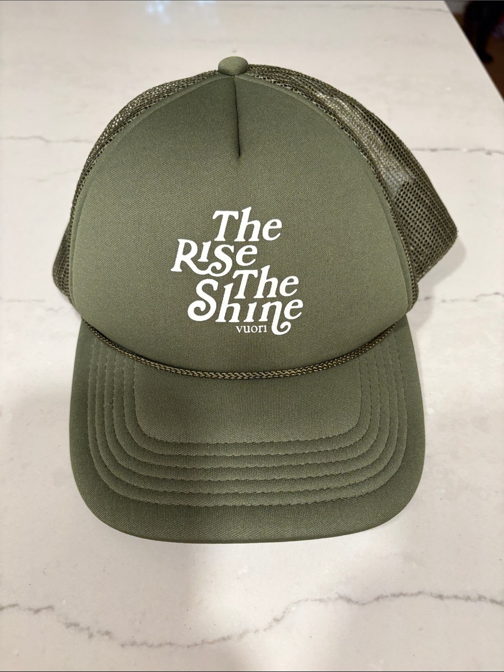 Vuori Olive Green Logo Trucker Hat